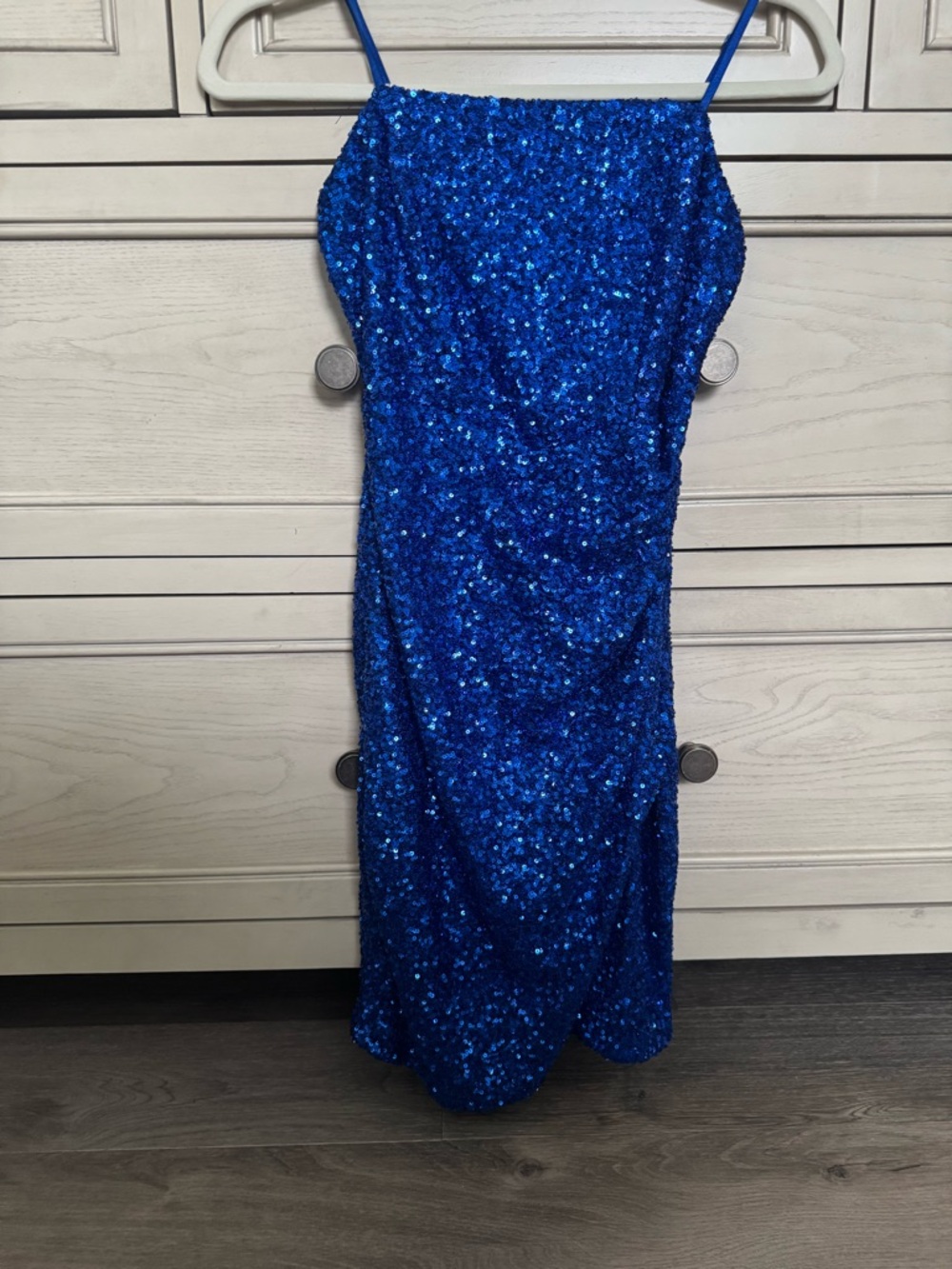 Honey and Rosie Sapphire Blue Sequin Slip Dress
